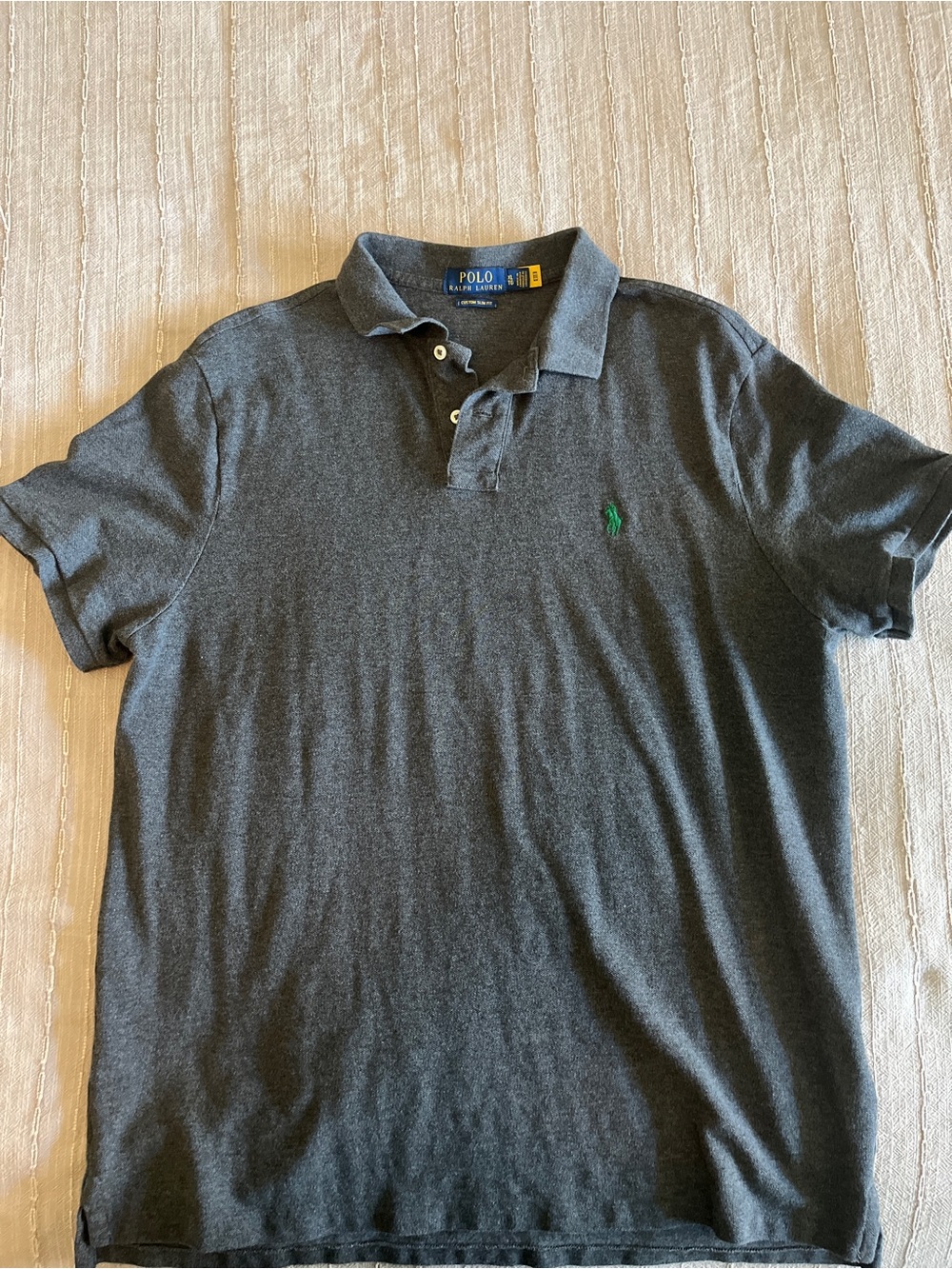 Ralph Lauren Charcoal Polo with Green Pony